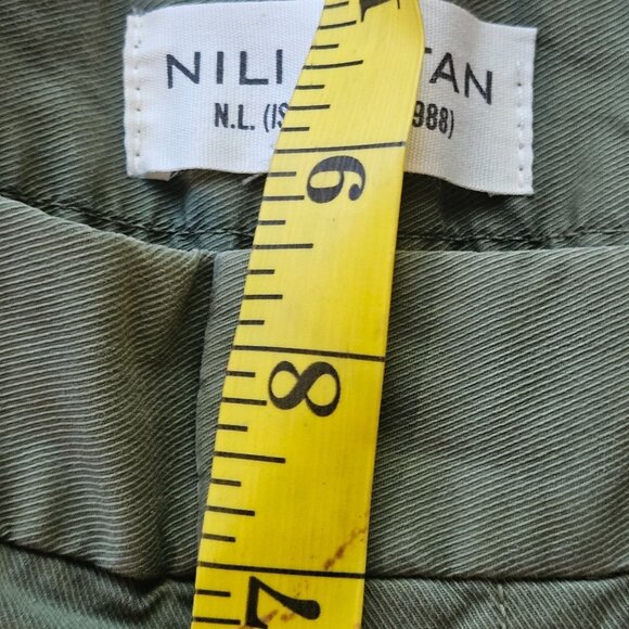 Nili Lotan Women Olive Stripe Pant M Utility Tailored Parisian Street Soft Power - Picture 9 of 15